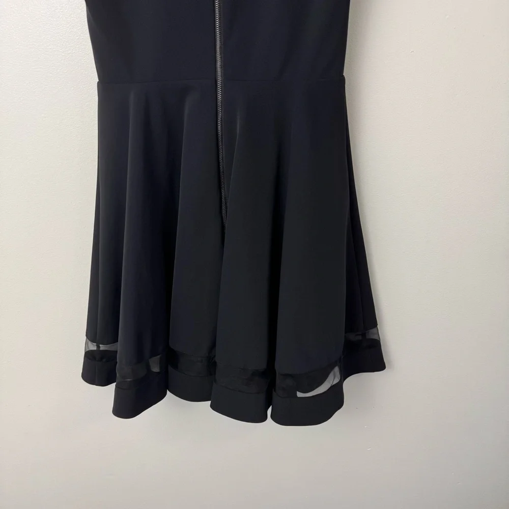 Alice + Olivia Frances Flared Mini Dress Size 4 Black - Picture 7 of 13